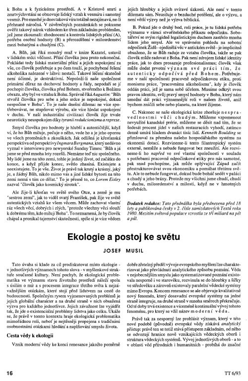 Ekologie a postoj ke svtu, s. 16