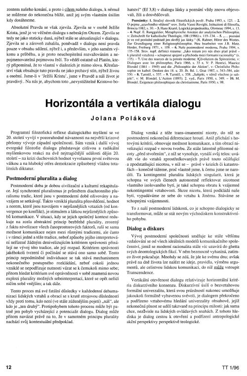 Horizontla a vertikla dialogu, s. 12
